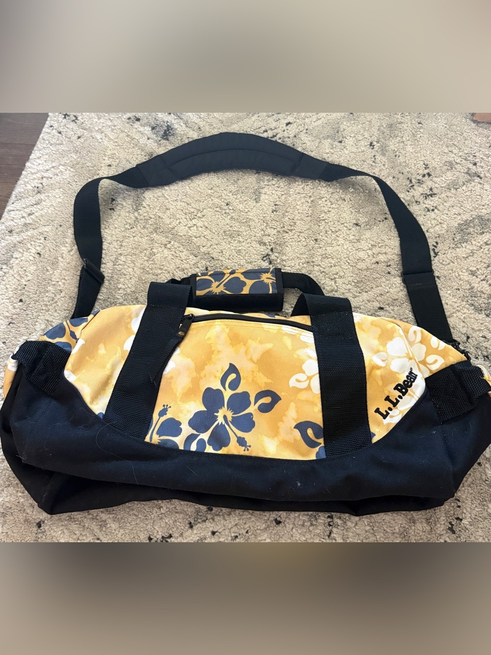 L.L. Bean Yellow Floral Weekend Duffel Bag